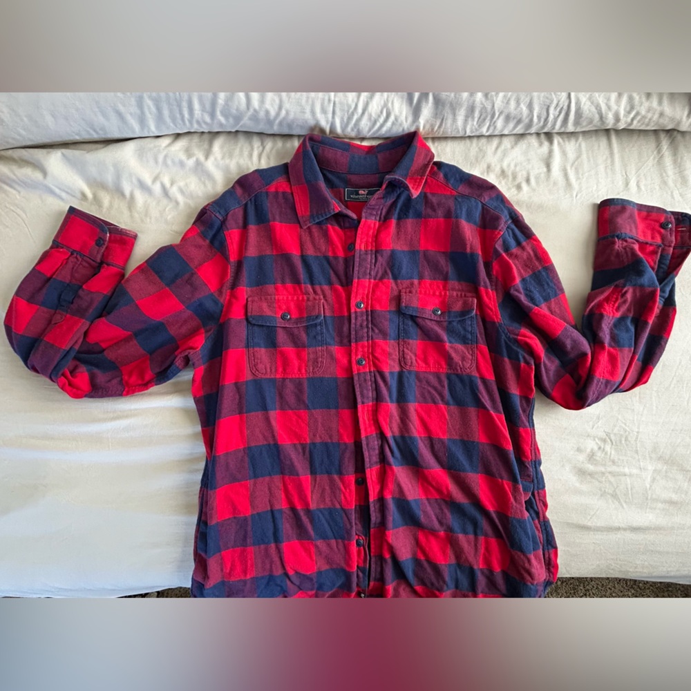 Vineyard Vines Red and Blue Checkered Shirt